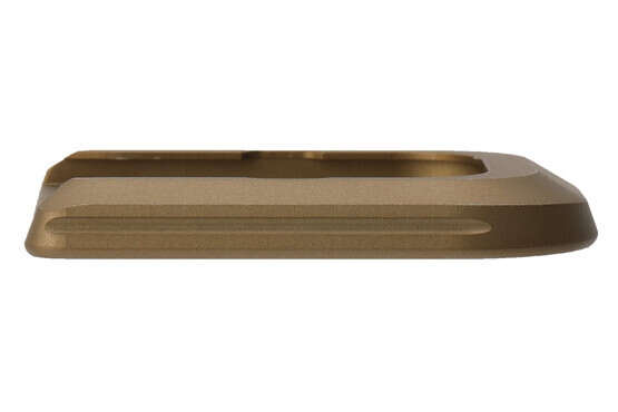 Battle Arms Glock magazine FDE base plate is machined from aluminum